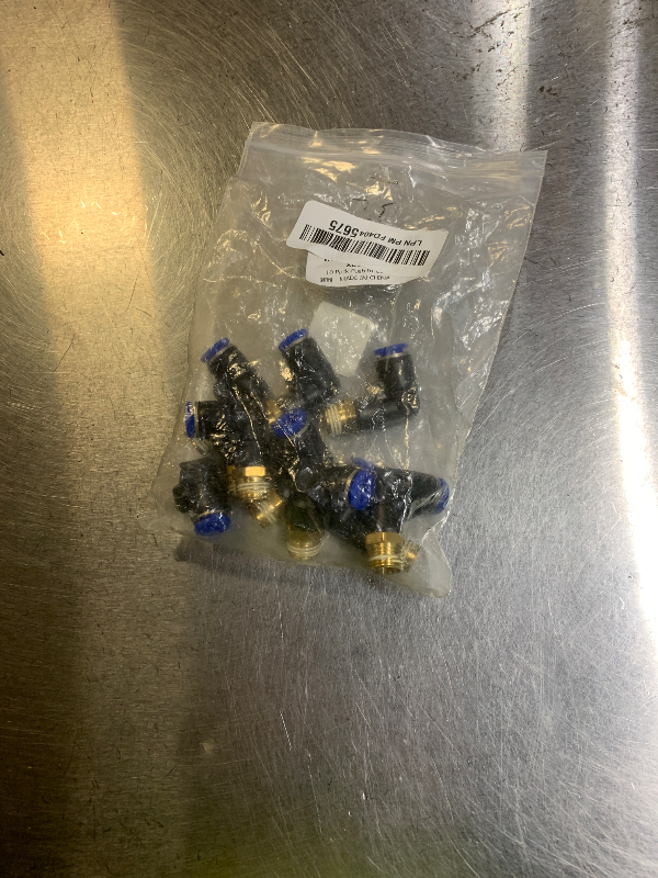 Photo 1 of 10pcs Pneumatic Elbow Fittings, 3/8" Tube OD x 1/2" NPT Thread Push to Connect Air Fittings Pneumatic Elbow Quick Connector