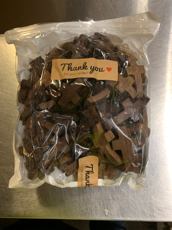 Photo 1 of 100-Pack Wooden Cross Fidget, Handmade Pocket Wood Crosses, Cross My Heart | Encouragement Gift, Relieve Anxiety for Yourself, Inspirational Easter Gift for Christian Faith, Prayer, Christmas Gifts