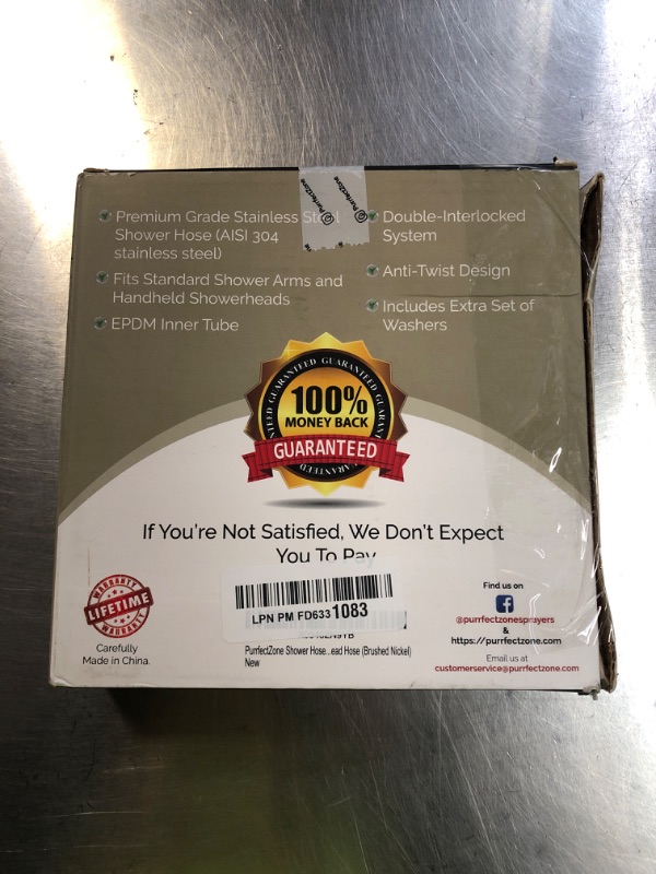 Photo 1 of "Purrfectzone Universal 72"" Extra Long Shower Replacement Hose, Leak Proof Stainless Steel Shower Hose, Kink-free Anti-twisting design, Brushed Nickel"