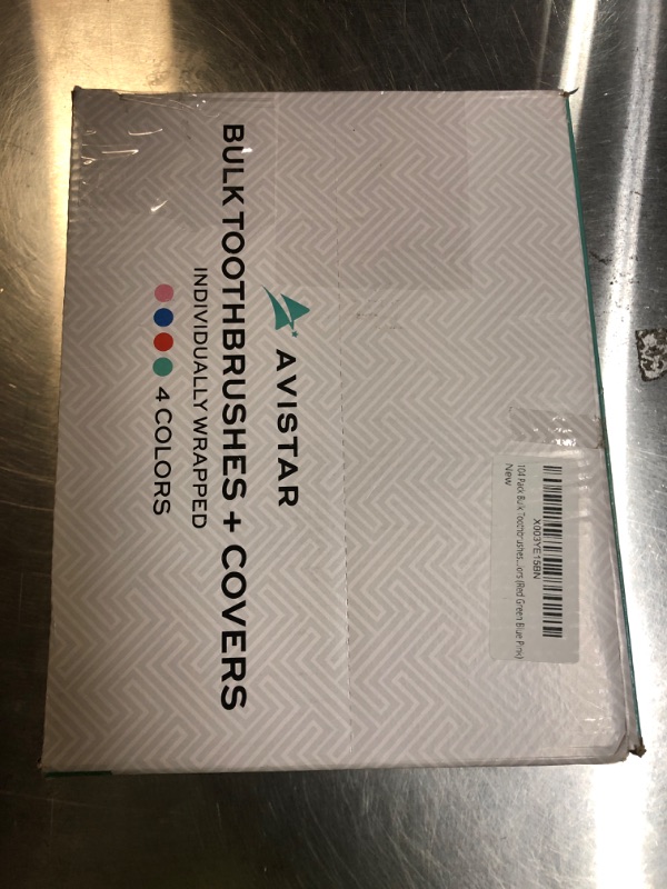 Photo 1 of 104 Pack Bulk Toothbrushes w/Cover Caps, Individually Wrapped Disposable Travel Toothbrush, Value Size, Long Lasting 3+ Months, Med-Soft Manual Teeth Brush Bristles, 4 Colors (Red Green Blue Pink)