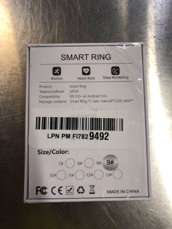 Photo 3 of Smart Ring for Women and Men, 5ATM Waterproof Smart Rings Health Tracker with Sleep/Stress/Heart Rate/Activity Monitor, No Subscription, Smart Rings Fitness Tracker for Android iOS, Size 9, Silver