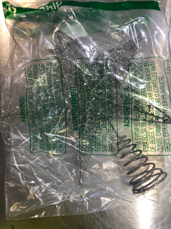 Photo 1 of 10” Christmas Tree Topper Star Christmas Tree Decoration Indoor Party Home Decoration (Silver)