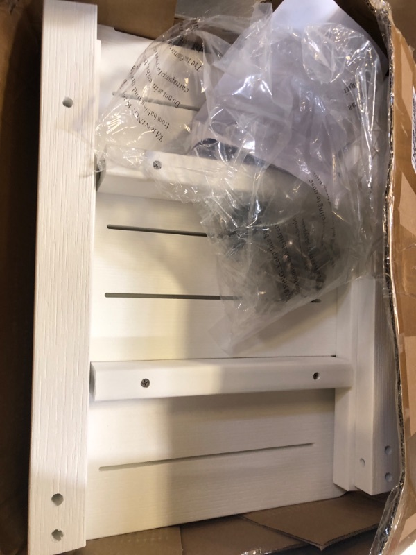 Photo 1 of **SOLD FOR PARTS** Shower Bench for Inside Shower, HDPS Shower Stool for Shaving Legs, Waterproof White Poly Bathroom Chair Seat, 2 Tier Foot Rest with Shelf & Adjustable Feet, Non-Slip