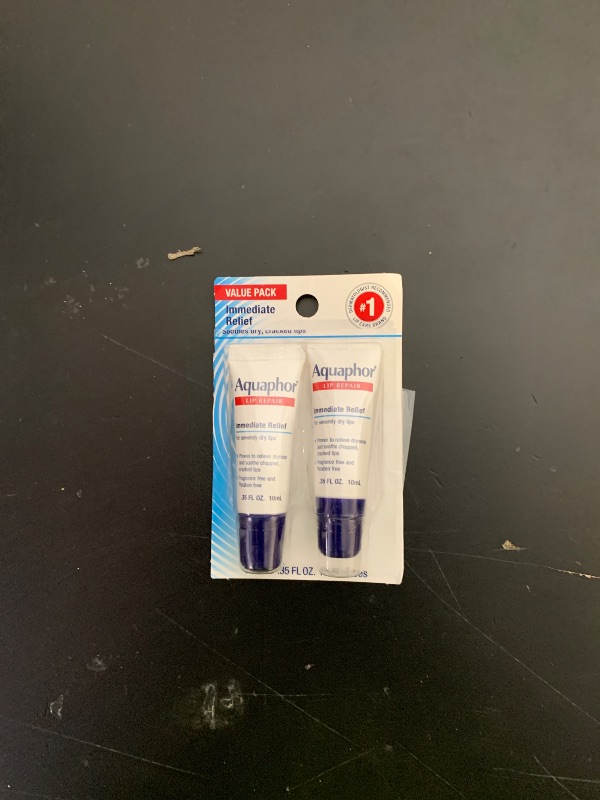 Photo 1 of Aquaphor Lip Repair Ointment, Moisturizing Lip Balm Pack, Relieves Dryness, Holiday Gifts for Self Care, 0.35 Tube, Pack of 2