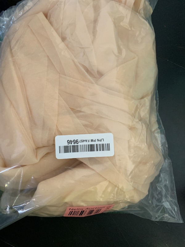 Photo 1 of 10×10ft Champagne Tulle Backdrop Curtain with Lights String for Parites, Sheer Photo Curtain Backdrop Drapes for Wedding Party Photography Backgrounds