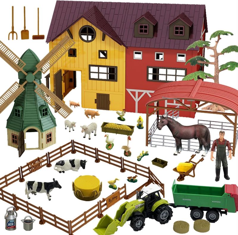 Photo 1 of
Peagprav Farm Animals Figurines Toys -140 pcs Toy Set Barn Toy Horse Stable Tractor Trailer Windmill Farmer Fence Playset for Kids Toddlers Boy Girl 3-7...
