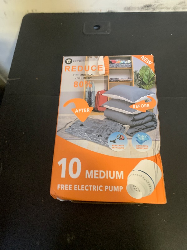 Photo 1 of 10 Medimu Vacuum Storage Bags with Electric Pump, Plastic Packaging Bags,Space Saver Sealer Compression Bags for Blankets, Comforters, Pillows, Clothes Storage