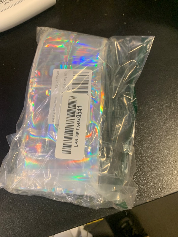 Photo 1 of 100 Pack Holographic Resealable Plastic Bags for Food Storage, Zipper Bags with Clear Front Window, Packaging Pouch for Small Business (100 Pack, 3x4.8 inch)