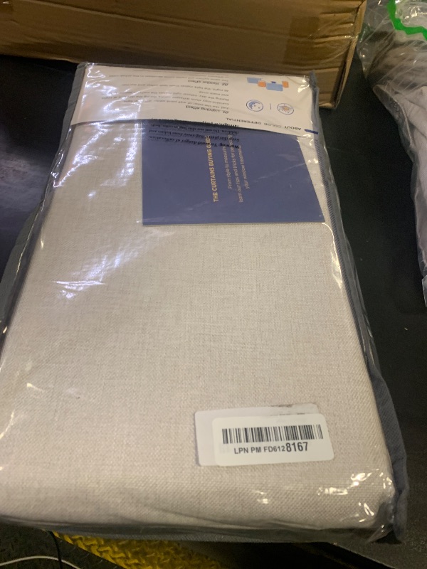 Photo 1 of 100% Blackout Shield Linen Blackout Curtains for Bedroom 96 Inches Long, Back Tab/Rod Pocket Living Room Drapes, Thermal Insulated Blackout Curtains 2 Panels Set, 50" W x 96" L, Beige