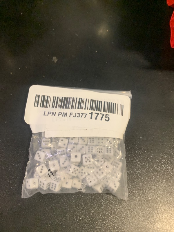Photo 1 of 100 Pieces 5mm Mini Dice, 6 Sided for Board Games, Bulk D6 1/5" White Game Dot Square Set