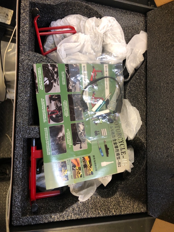 Photo 1 of 1/16 Alloy Dynamic Motorcycle Model, Alloy Diecast Simulated Motorbike, Dynamic Display Model with Suspension, Free Roller, Collection Gift (H2R)