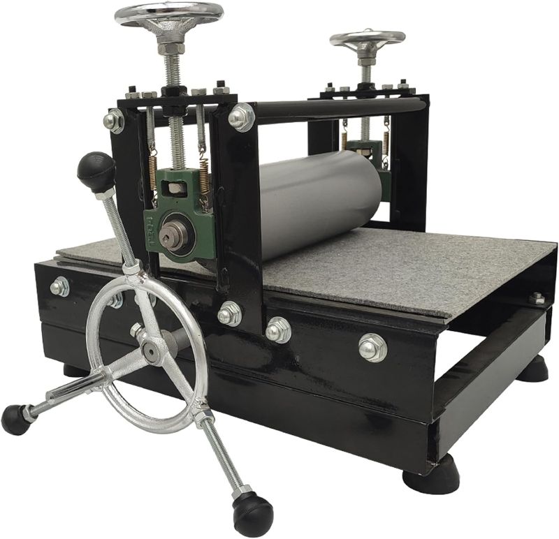 Photo 1 of Maisutseb Tabletop Slab Roller for Printmaking 19.7 * 12.6in Manual Printmaking Machine Adjustable Pottery Making Printmaking Press Machine with a Piece of Felt