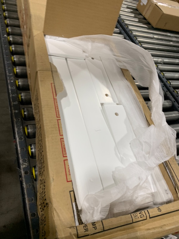 Photo 1 of Ball & Cast Horizontal Murphy Bed Queen Size,Hidden Folding Wall Bed Frame with Hydraulic Lift&Desk,Wood Cabinet Platform Bed can be Folded into Desk,Space Saving for Bedroom,Guest Room,White
