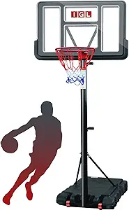 Photo 1 of Amazon Basics Portable Basketball Hoop Outdoor Goal System, 4.75-10ft Adjustable