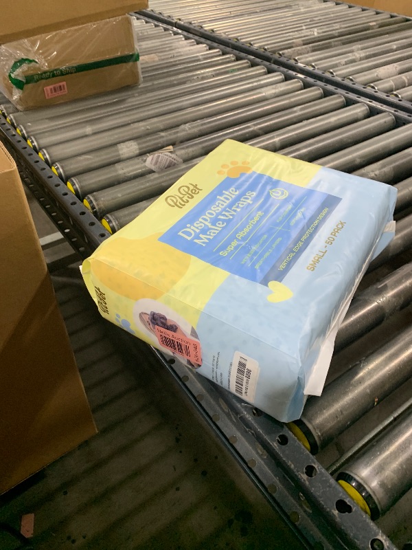 Photo 1 of Comfortable Male Dog Diapers - 50-Pack Super Absorbent Disposable Male Dog Wraps- FlashDry Gel Technology, Wetness Indicator Doggie Diapers- Leakproof Belly Wraps for Incontinence, Excitable Urination