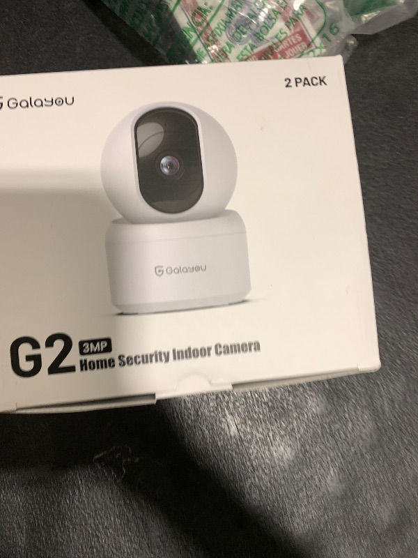 Photo 1 of GALAYOU Indoor Security Camera 2K, 360 Degree 2.4G WiFi Home Security for Baby/Pet/Elder/Nanny with Night Vision, 24/7 SD Card Storage, Works with Alexa and Google Assistant G2-2Pack