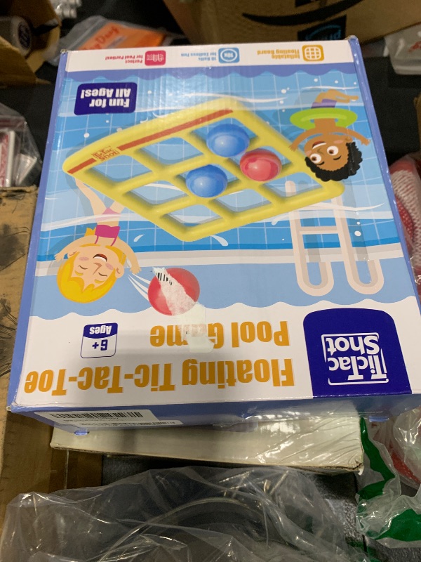 Photo 1 of TicTac Shot Pool Toys Games Set- Tic-Tac-Toe Inflatable Pool Toy with 10 Balls - for Adults Teens Kids 2-10 Players
