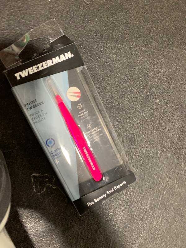 Photo 1 of Tweezerman Stainless Steel Point Tweezer - Eyebrow Precision Tweezers, Facial and Ingrown Hair Removal (Pretty In Pink)