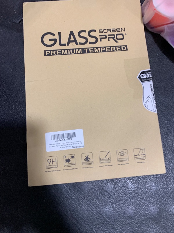 Photo 1 of XINDERS Privacy Screen Protector for Galaxy Tab S9 FE+ Plus/ S9 Plus/ S8 Plus/ S7 FE/ S7 Plus 12.4 Inch, Anti-Spy Tempered Glass for Samsung Tablet SM-X610/X810/X800/T730/T970,1 Pack
