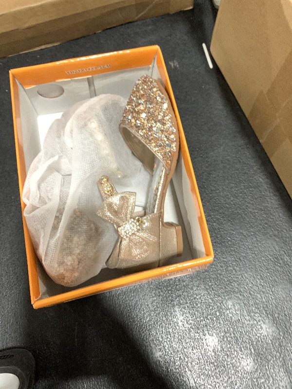 Photo 1 of Motasha Girls Sandals Sequins Champagne Toddler Little Size 10 Closed Toe High Heels With Wedding Party Flower Girls(M7501 Cham 10)