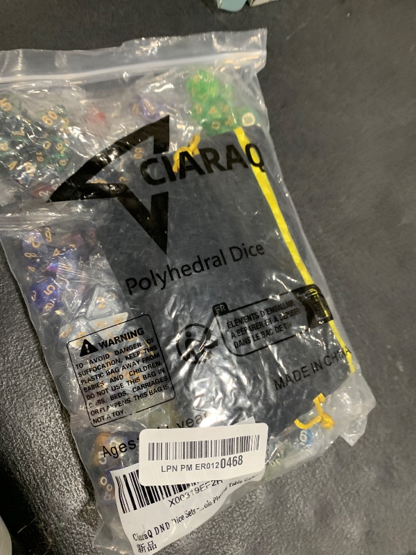 Photo 1 of CiaraQ DND Dice Sets - 26 X 7 Polyhedral Dice (182pcs) with a Large Drawstring Bag Great for Dungeons and Dragons, Role Playing Table Game.