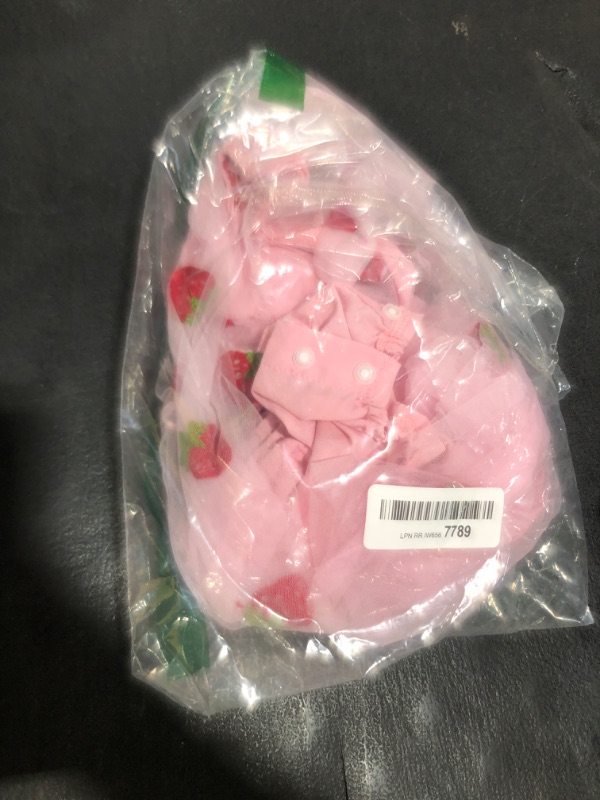 Photo 1 of Baby Girls Strawberry Dress Berry 1st First Birthday Party Cake Smash Outfit Toddler Princess Tutu Tulle Fairy Dress Newborn Romper Short Sleeve Jumpsuit Baby Girl's Summer Clothes Pink 6-12 Months