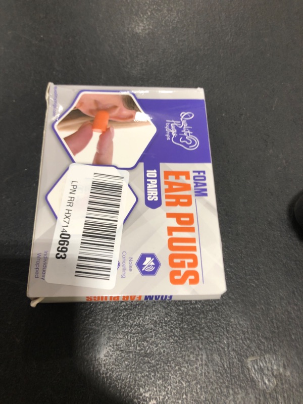 Photo 1 of Quality Foam Ear Plugs 10 Pair - 32dB Soft Foam Ear Plugs for Sleeping Noise Cancelling Disposable - Individually Wrapped High Decibel Ear Plugs for Noise Reduction Construction Work Shooting Music