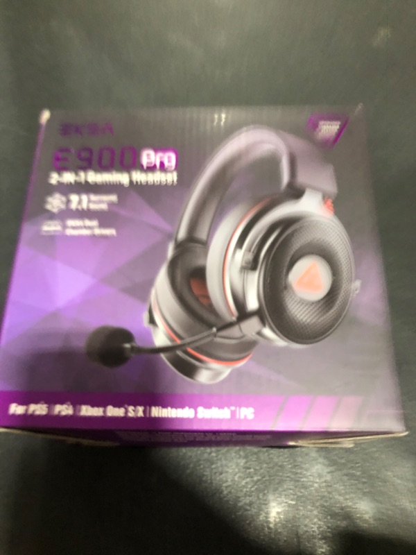 Photo 1 of EKSA E900 Pro USB Gaming Headset for PC - Computer Headset with Detachable Noise Cancelling Mic, 7.1 Surround Sound, 50MM Driver - Headphones with Microphone for PS4/PS5, Xbox One, Laptop, Office