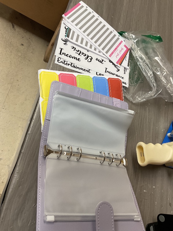 Photo 1 of NICOOTHBudget Binder Cash Envelopes A6 Money Saving Binder with Zipper envelopes (Purple)