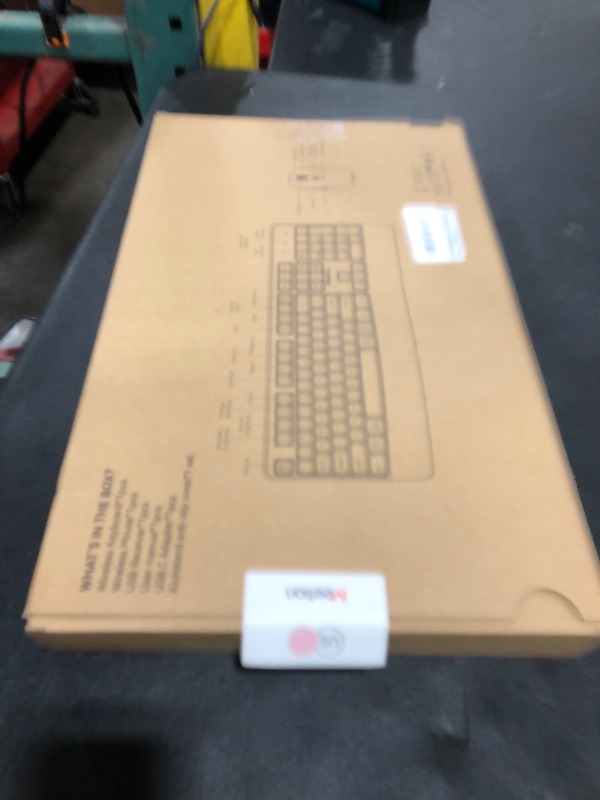 Photo 1 of MEETION Wireless Keyboard and Mouse, Full-Sized Cordless Keyboard with Wrist Rest and 3 DPI Adjustable Mouse, 2.4G Wireless, Compatible with PC/Computer/Laptop/Windows/Mac, Pink