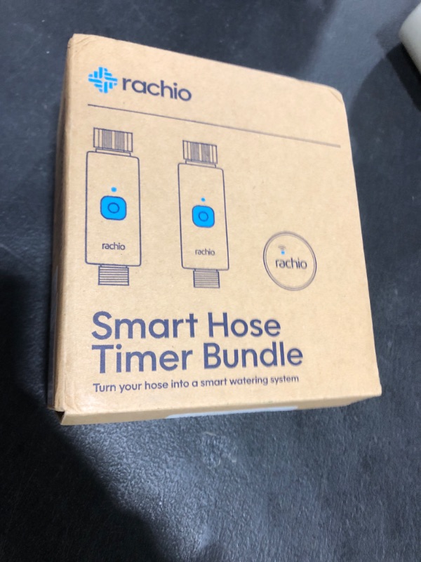 Photo 1 of Rachio Smart Hose Timer (2 Valves + 1 WiFi Hub) – App-Controlled Outdoor Faucet Timer, Quick Install & Scheduling, Expandable System