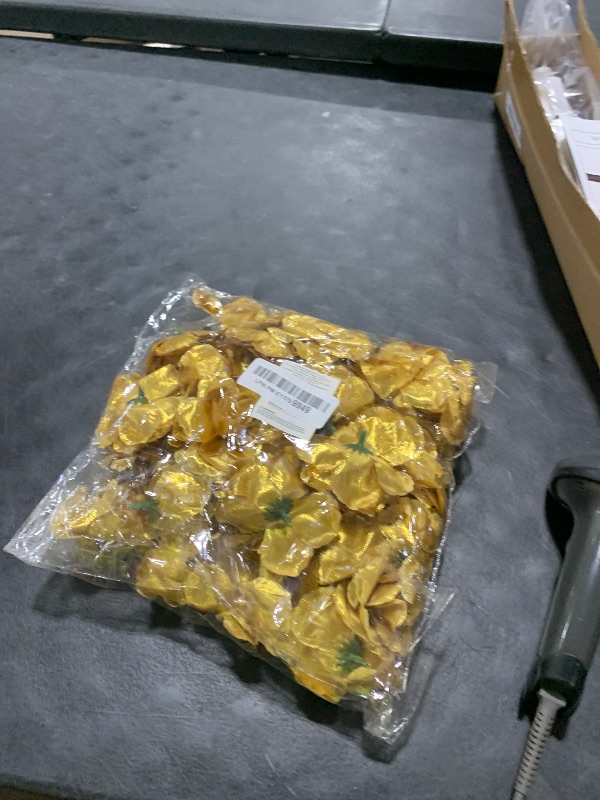 Photo 1 of Bright Creations Gold Flowers Artificial Roses - 50-Pack, 3 in, Stemless Silk Rose Heads for Home & Wedding Decor & Faux Bouquets & Floral Accents