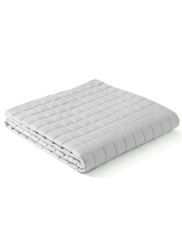 Photo 1 of YnM King Size Cooling Weighted Blanket for Adults (88x104 Inches, 20 Pounds, Light Grey), Perfect for Hot Sleepers with Cooling Rayon/Glass Beads, Heavy Bed Blanket for Couple on Queen or King Bed