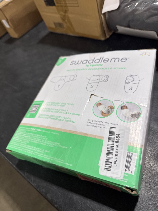 Photo 1 of SwaddleMe by Ingenuity Monogram Collection Baby Swaddle, 100% Cotton, Improves Sleep & Calms Startle Reflex, 0-3 Months, Pocket Fold Design for Easy Changes, 1.0 TOG, 3-Pack - Born Free