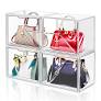 Photo 1 of DILIBRA 4 Packs Clear Plastic Handbag Storage Organizer for Closet, Acrylic Display Case for Purse and Handbag, Stackable Storage Boxes Bag Organizer with Magnetic Door for Purse Clutch Wallet Hats
