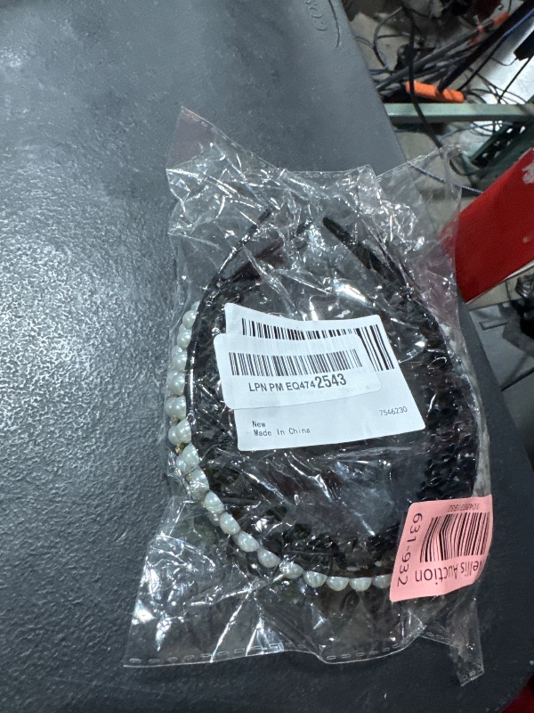 Photo 1 of KALLORY 2pcs Pearl HeadBand Teeth Hair Band Rhinestones Hairbands Women Headband Issue Card Hairpin Headgear Scarf Miss Fashion Teeth Comb Hair Band
