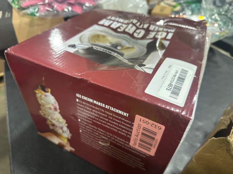 Photo 1 of Ice Cream Maker Attachment for KitchenAid Mixers, Fits KitchenAid 4.5/5QT & 6QT Stand Mixers, Frozen Ice Cream & Sorbet Gelato Maker for KitchenAid, 2 Quart, White(Machine/Mixer Not Included)