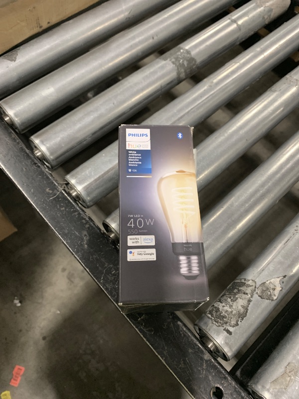 Photo 1 of Philips Hue 7W ST19 White Ambiance LED Smart Vintage Edison Filament Bulb, Warm - Pack of 1 - E26 - Control with App - Compatible with Alexa, Google Assistant and Apple HomeKit