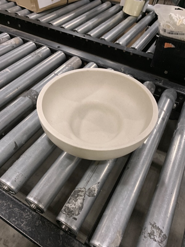 Photo 1 of YMXYJM Large Decorative Bowl, Modern Handicraft Resin Bowls for Home Decor, Decorative Fruit Bowl for Kitchen Counter, Stylish Key Bowl for Entry Table, Artificial Stone Resin Beige