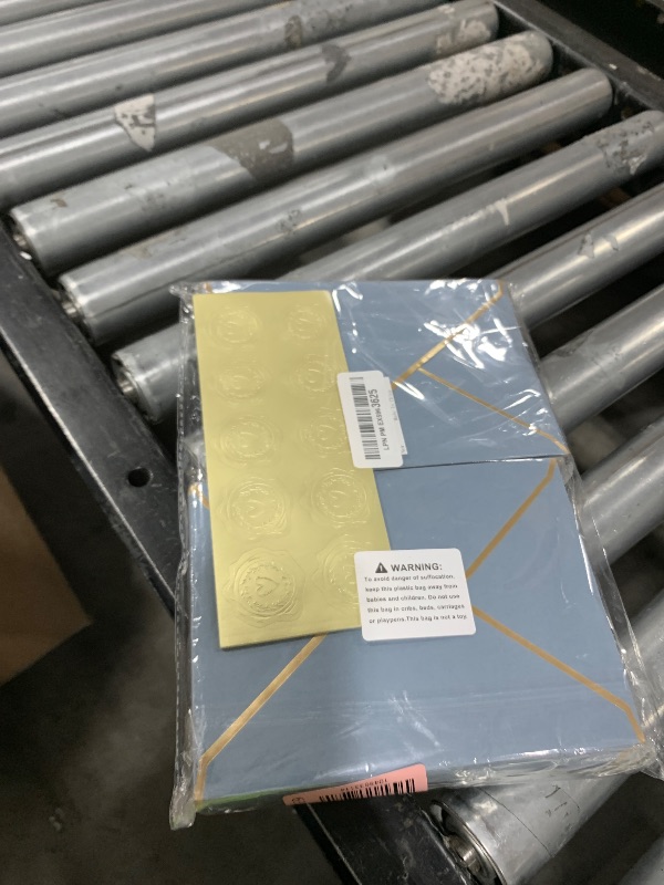 Photo 1 of 100 Pack A7 Envelopes 5 x 7 Envelopes with Gold Border for Office, Wedding Gift Cards, Invitations, Graduation, Baby Shower, Parties (Dusty-Blue, 5.32 x 7.28 Inches)