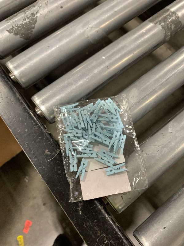 Photo 1 of LWR CRAFTS Wooden Mini Clothespins 100 Per Pack 1" 2.5cm (Light Blue)