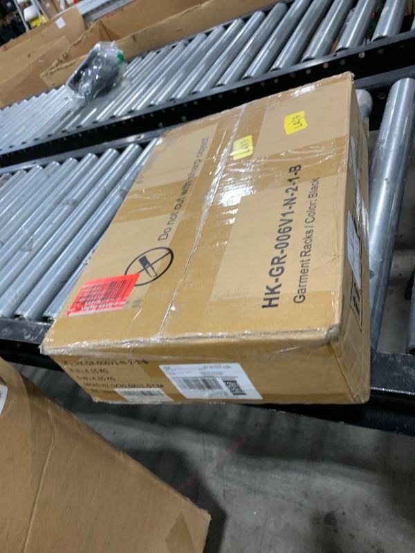 Photo 1 of Furologee Clothes Racks for Hanging Clothes, Portable Rolling Garment Rack, Sturdy Metal Freestanding Cloths Racks with Wheels, Double Rods Wardrobe Rack for Bedroom Laundry Living Room