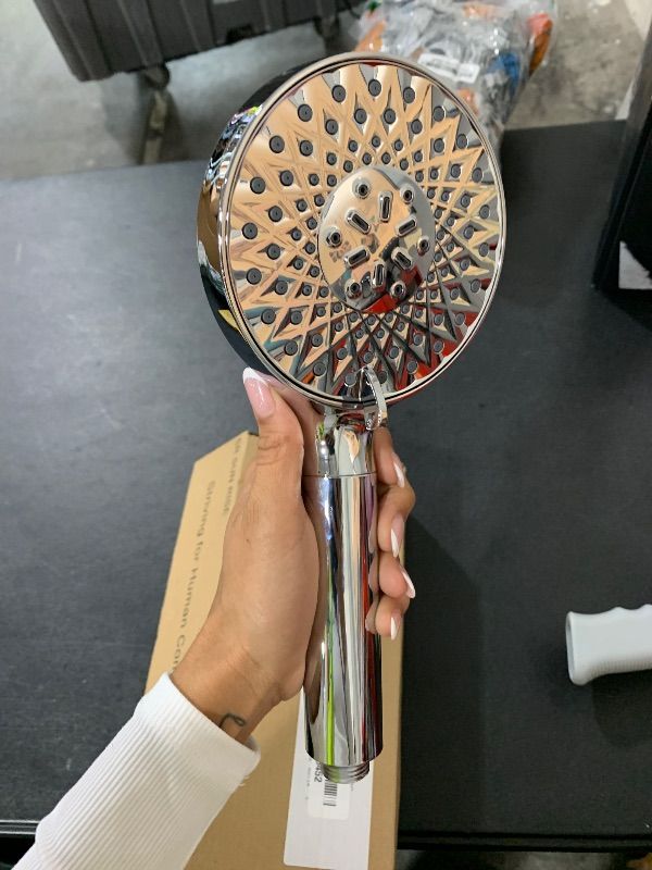 Photo 1 of Filtered Shower Head with Handheld, High Pressure 9 Spray Mode Chrome Showerhead with Filters,detachable shower head,Water Softener Filters Beads for Hard Water -Remove Chlorine