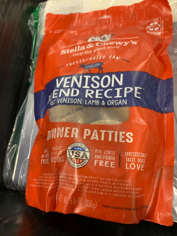 Photo 1 of Stella & Chewy's Freeze-Dried Raw Dinner Patties - Venison Blend Recipe - High Protein Grain-Free Puppy & Dog Food - Perfect For Picky Eaters - 5.5 oz
