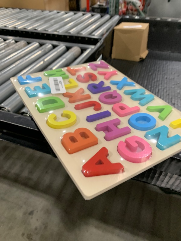Photo 1 of Zeoddler Alphabet Puzzles, Wooden Puzzles for Toddlers, ABC Shape Puzzles for Kids, Preschool Learning Activities, Gift for Girls Boys