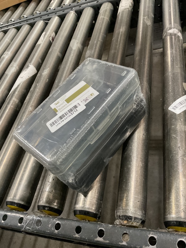 Photo 1 of Mr. Pen- Clear Pencil Boxes, 2 Pack, Black/Gray, Snap-Tight Lid, Plastic Pencil Box Organizer, 7.9"x4.5"x2.4"