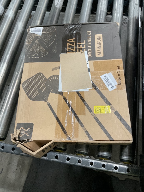 Photo 1 of SHANGPEIXUAN Pizza Turning Peel 9 Inch Perforated Pizza Peel and Pizza Brush Ash Rake 4 Piece Wood Fired Commercial Pizza Oven Utensil Kit with 40-Inch Aluminum Handle