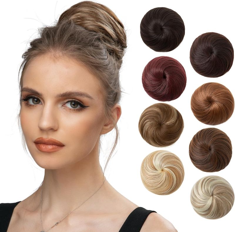 Photo 1 of 
SARLA Hair Bun Extension Beach Blonde Synthetic Fake Ballet Buns Hair Piece for Women Lady Updo Donut Chignon
