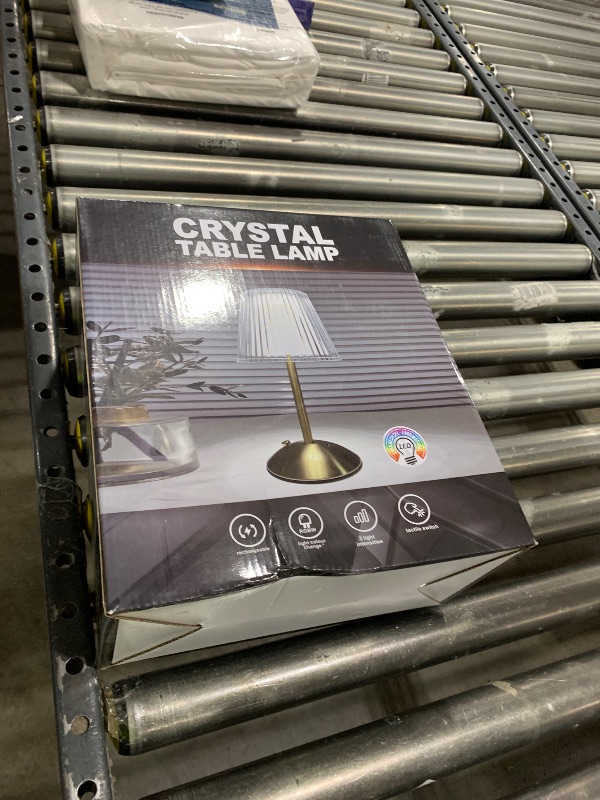 Photo 1 of YYFWND 2 Packs Metal Crystal Table Lamp, Cordless Small Light, 2000mAh Rechargeable LED Diamond Table Lamps, 3 Color Changing Light, Non-Yellowing Acrylic Touch Control Table Lamp for Bedroom