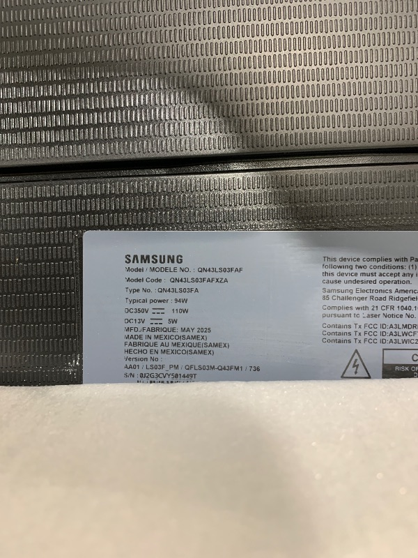 Photo 1 of Samsung 43-Inch Class The Frame LS03F 4K QLED Smart TV (2025 Model) Modern Frame Design, NQ4 AI Gen2 Processor, Art Mode, Artful Picture Quality, Samsung Vision AI, Alexa Built-in